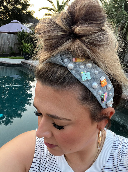 BACK TO SCHOOL CHAMBRAY TOPKNOT